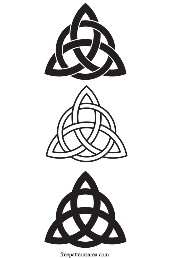 Meaning of Celtic Trinity Knot Symbol and Free Template