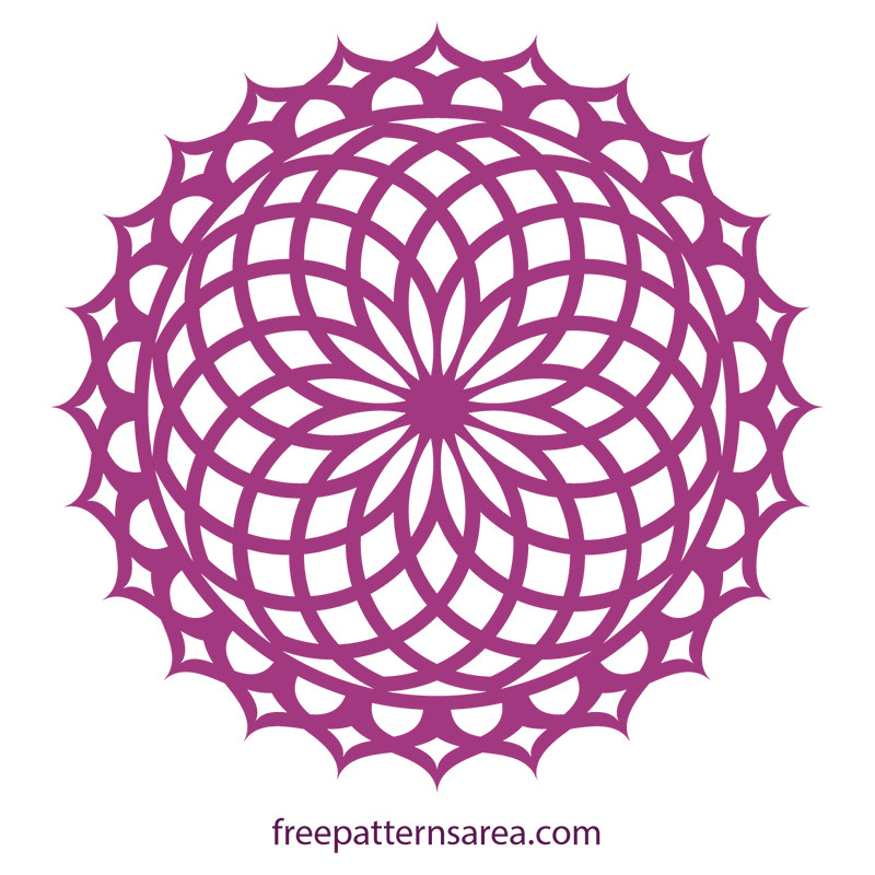 Geometric Lotus Mandala Pattern | FreePatternsArea