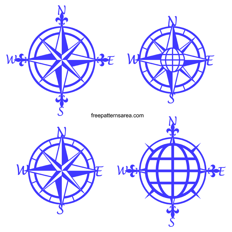 Download Nautical Compass Rose-Laser Cut Metal Wall Art Pattern