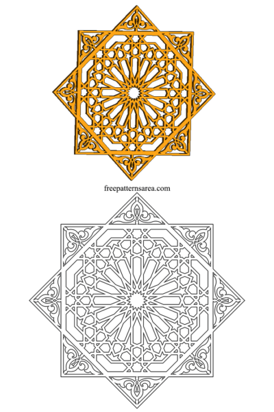 Geometrical Islamic Decorative Tile Pattern
