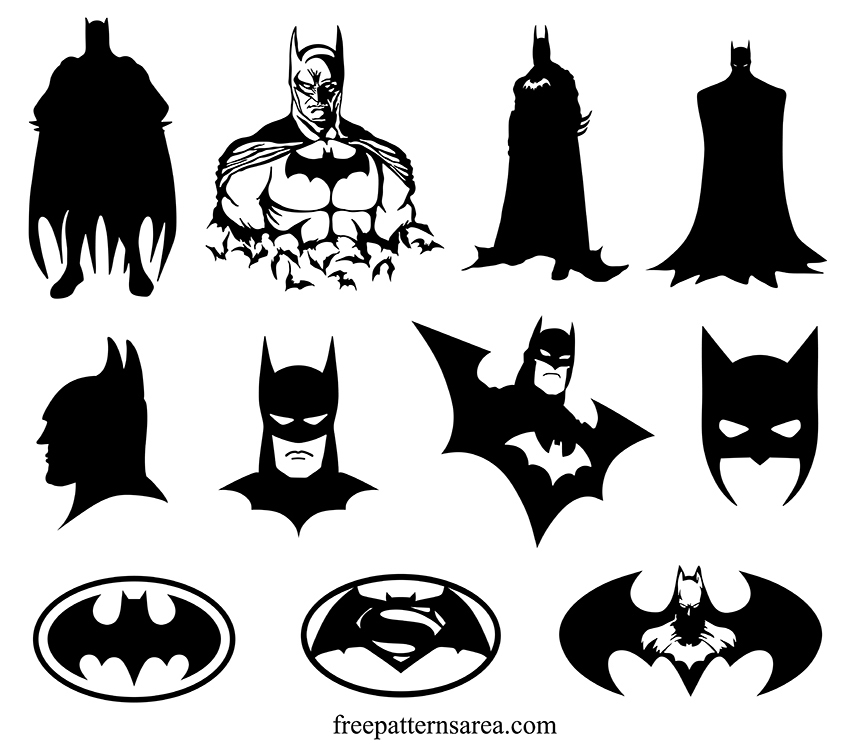 Download Black And White Batman Silhouette Vector Designs