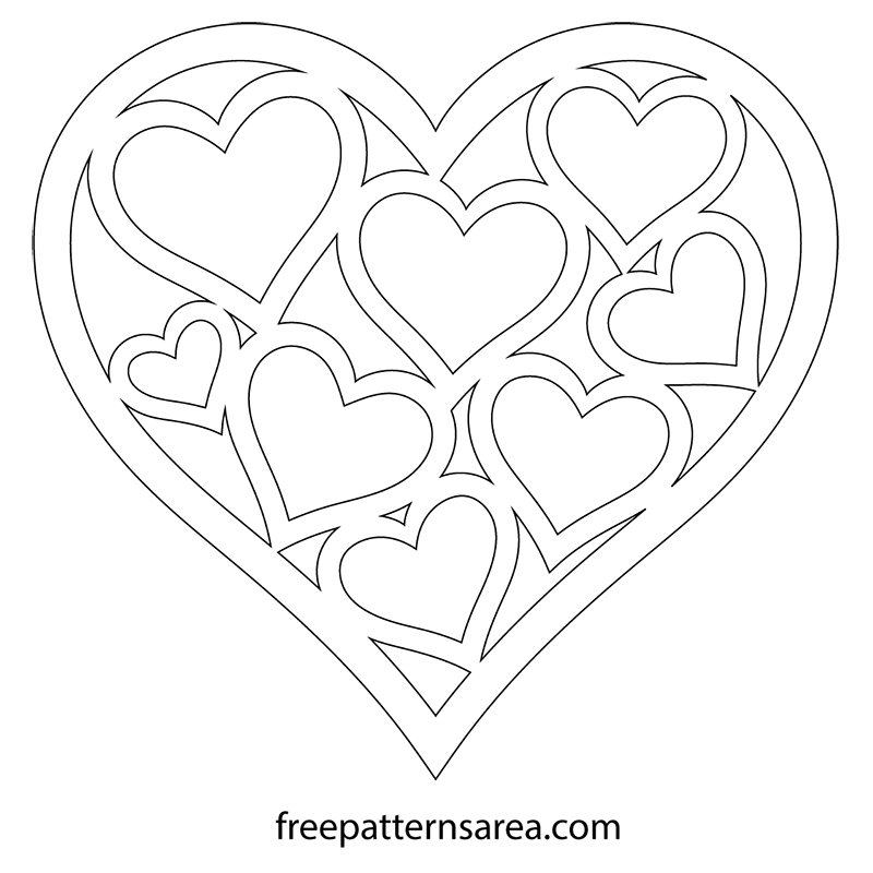 printable heart outline svg template for valentine s day