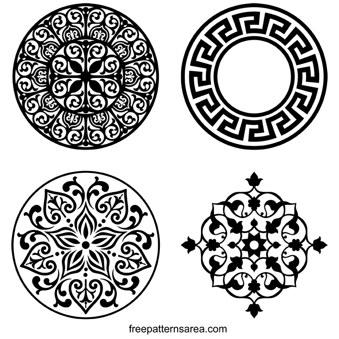 Circle Ornament Vector Dxf Patterns Freepatternsarea Svg Shapes