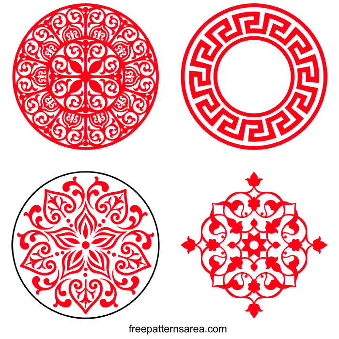 Download Circle Ornament Vector DXF Patterns | FreePatternsArea