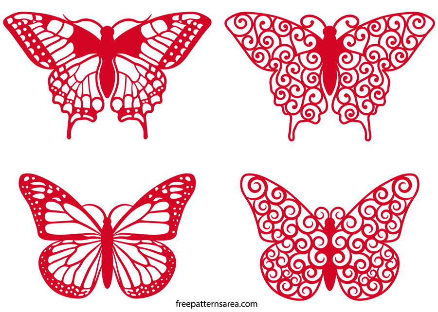 Butterfly Swirl Clipart Vector Files | FreePatternsArea