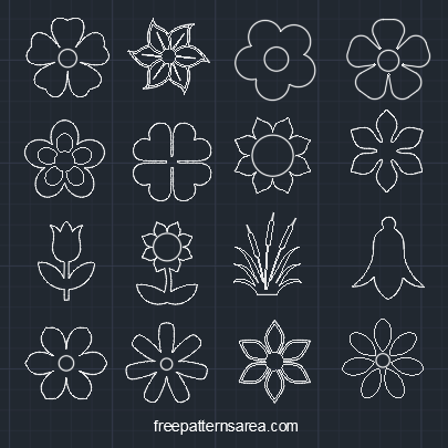 Flower Silhouette Vector And Outline Templates Freepatternsarea