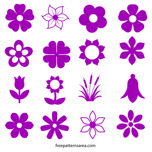 Download Flower Silhouette Vector And Outline Templates Freepatternsarea