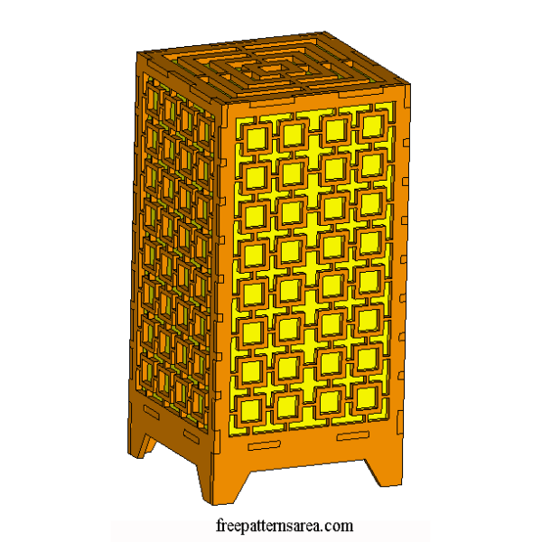 Wooden Light Box & Table Lamp Shade DXF Plan for Laser Cutting