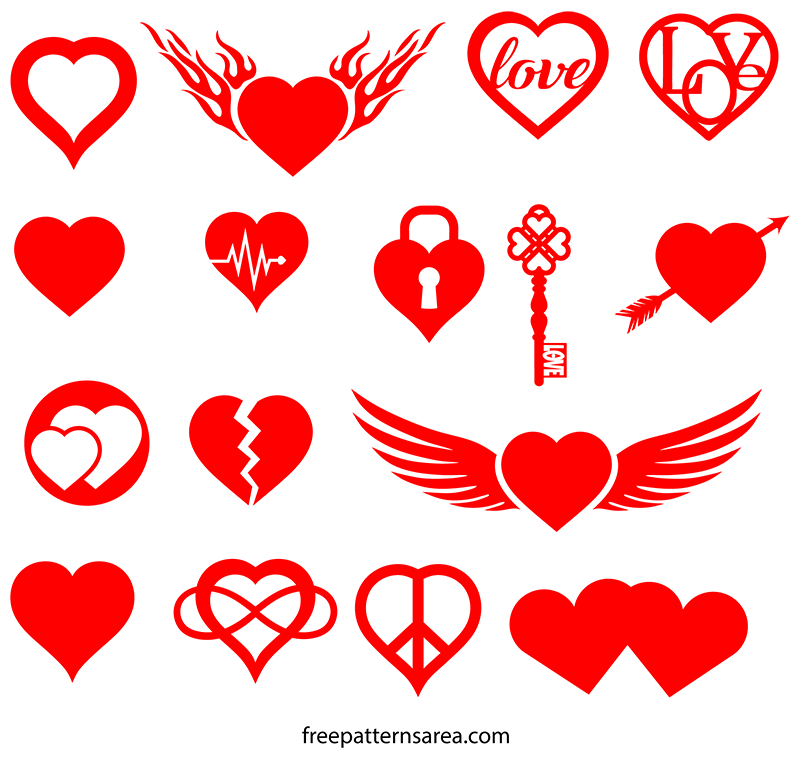 Free Love Heart Symbol Vectors Freepatternsarea