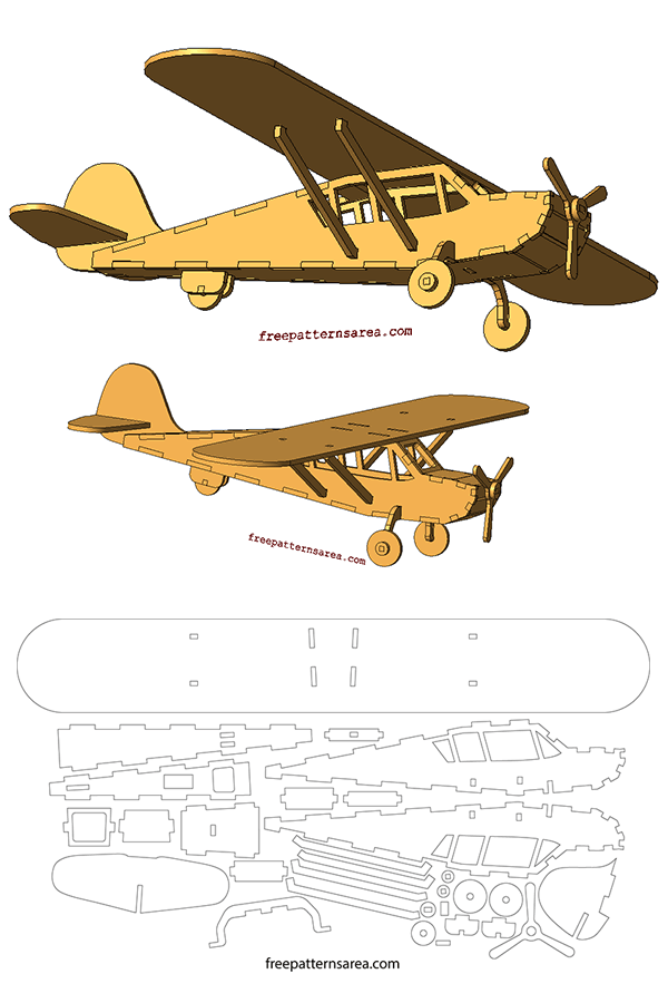 drawing-illustration-laser-cut-vector-airplane-wood-coloring-book-dxf-lasercut-file-cdr-vector