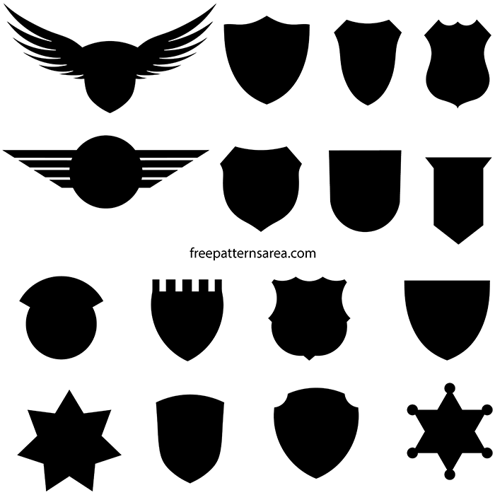 Free Badge and Crest Silhouette Vector Shapes