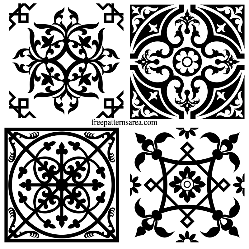Download Decorative Square Ornament Tile Art Vector Patterns ...