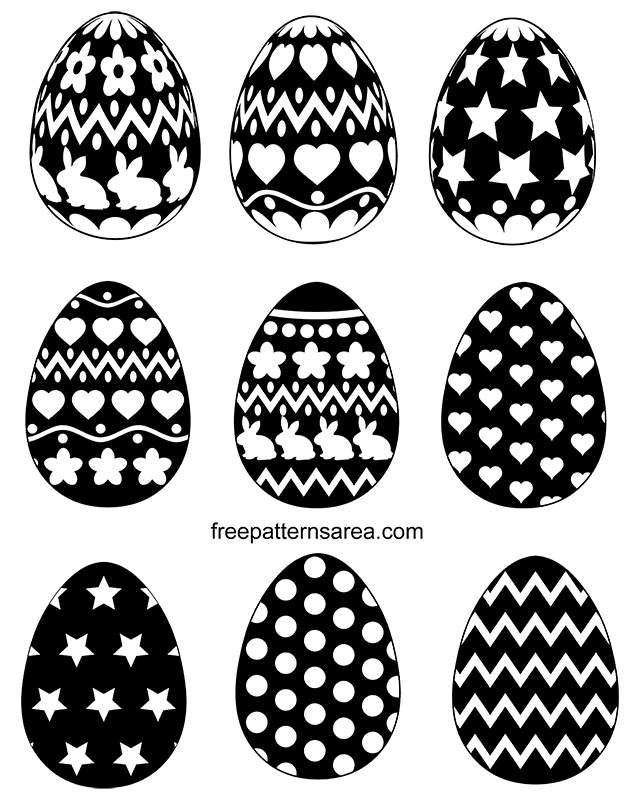 9 Free Easter Egg Silhouette Vector Designs