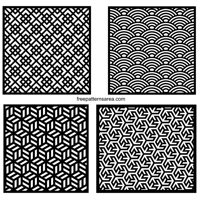 Free Seamless Geometric Vector Patterns for Laser Cutting