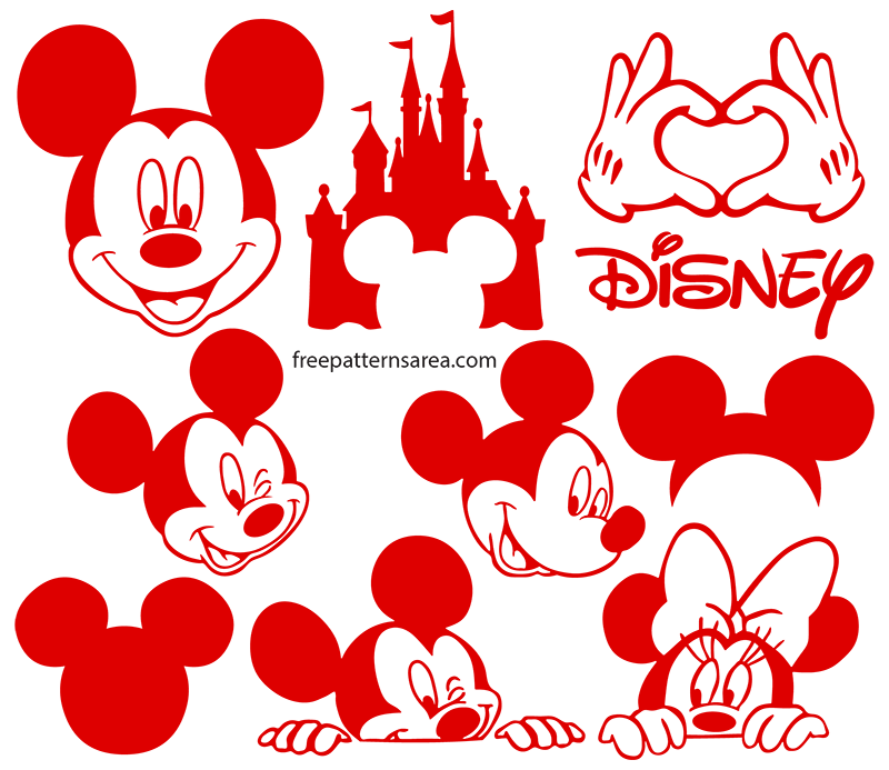 Download Mickey Mouse Silhouette Vector Images | FreePatternsArea