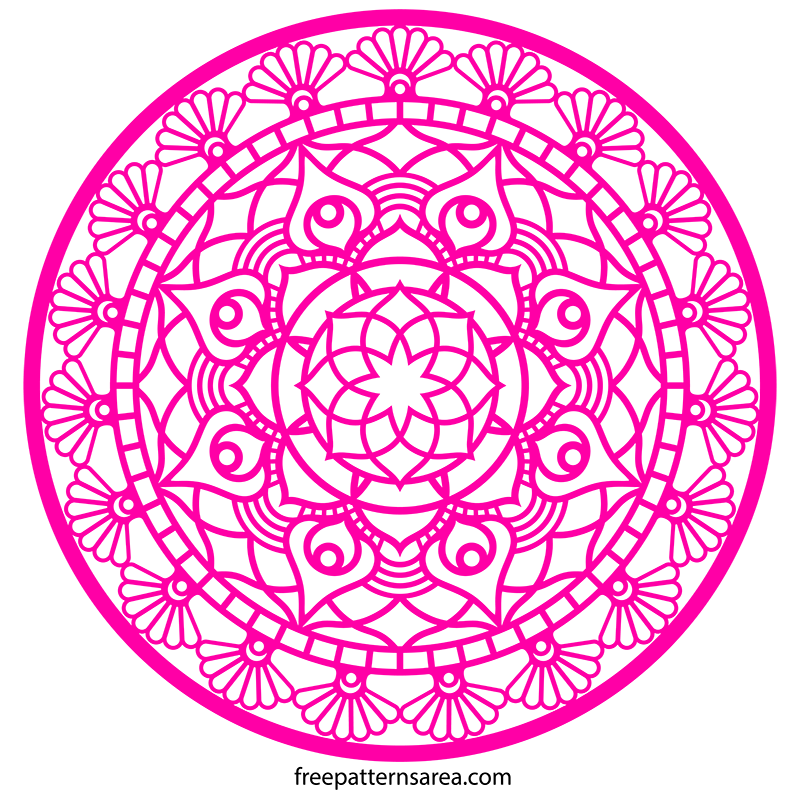 Download Printable Circle Mandala Silhouette Vector Design | FreePatternsArea