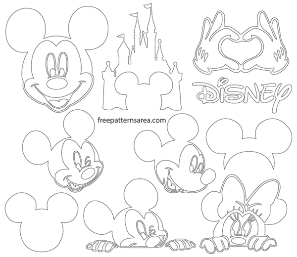 Mickey Mouse Svg Silhouette Vector Files Freepatternsarea