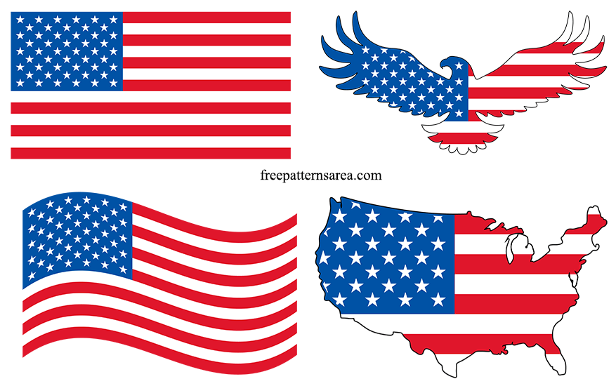 Usa, United States, American Flag Vector Images