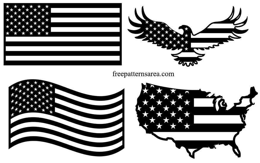 Usa, United States, American Flag Vector Images