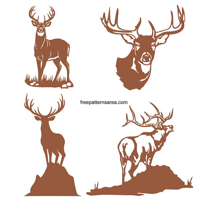 Deer Silhouette Buck Svg Dxf Eps Silhouette Rld RDWorks Pdf Png AI ...