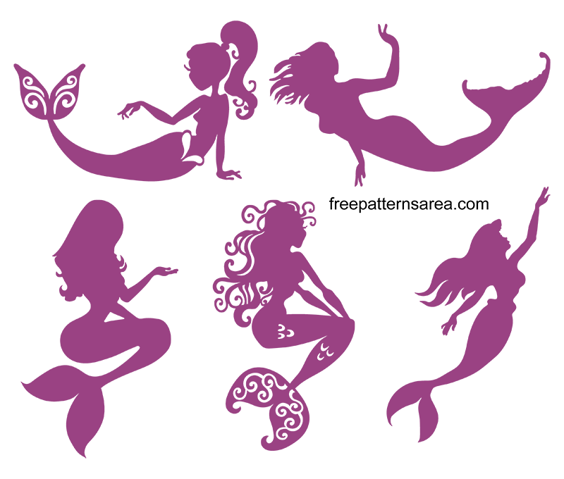 Download Mermaid Silhouette Clipart Vector Free Cut Files ...