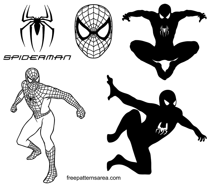 Spider-Man Logo Symbol and Silhouette Vectors