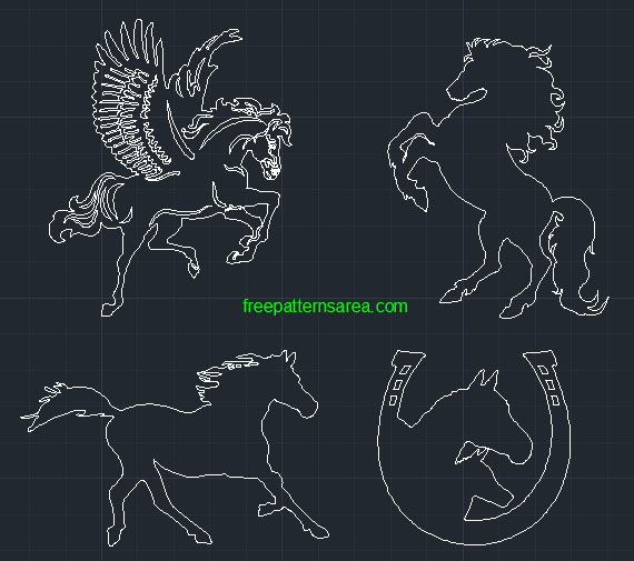 Horse Silhouette Vector Graphic Files | FreePatternsArea