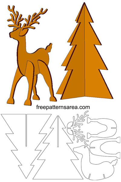 3d christmas tree template printable