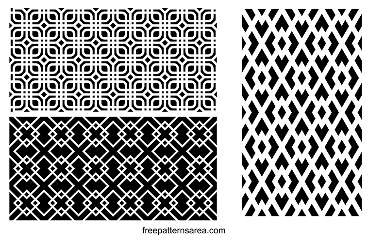 Elevate your designs with our seamless rectangle, geometric, and symmetrical vector stencil patterns.