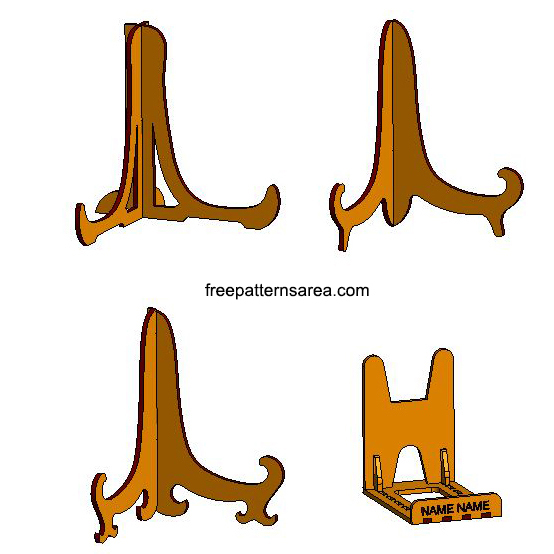 Laser Cut Picture Frame Stand and Plate Holder Templates