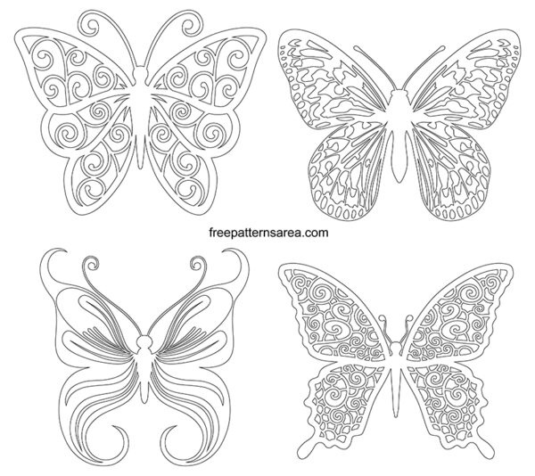 silhouette butterfly illustration vector designs freepatternsarea