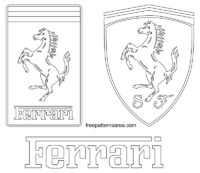 Ferrari Car Logo-Symbol Vectors - FreePatternsArea