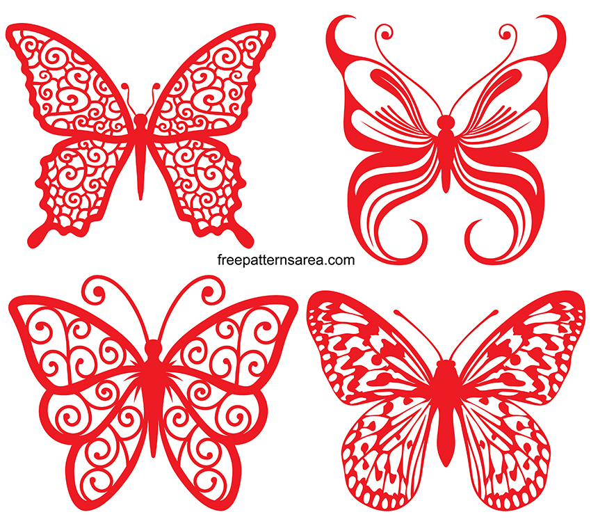 Silhouette Butterfly Illustration Vector Designs Freepatternsarea