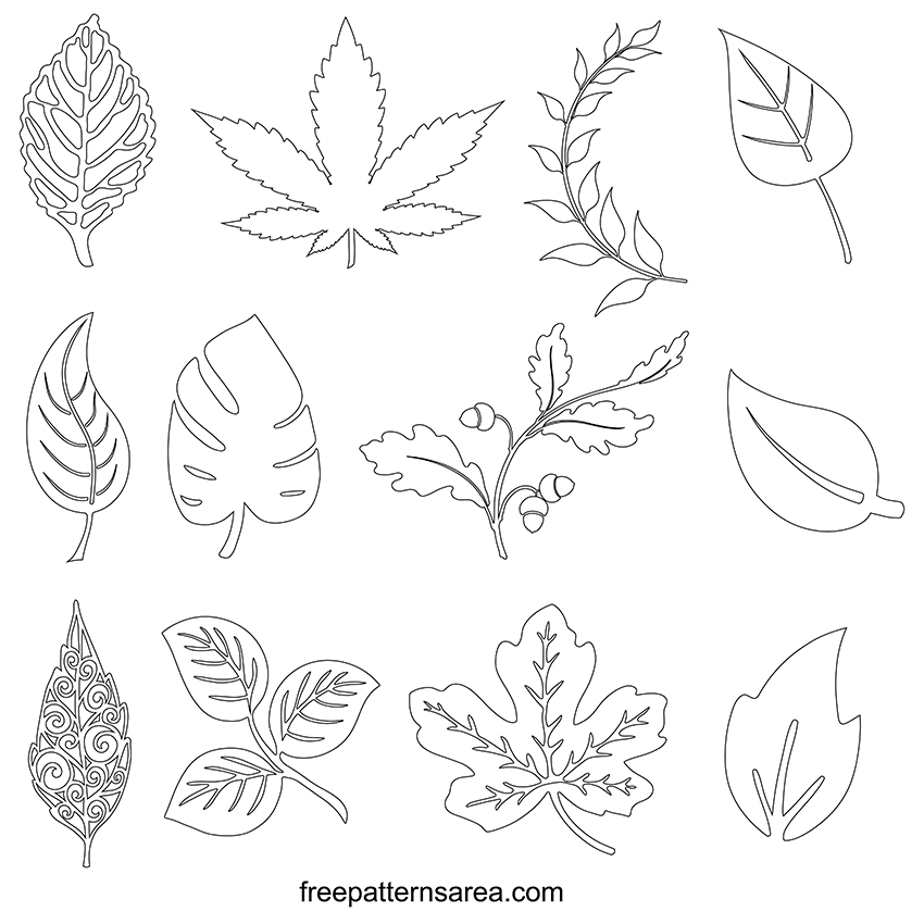 Explore our leaves silhouette vector collection, featuring black and white leaf shapes in PNG and DXF formats. Perfect for enhancing your creative projects!