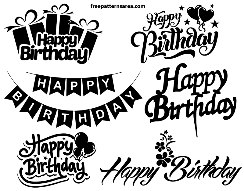 Happy Birthday Font Vector Designs Freepatternsarea