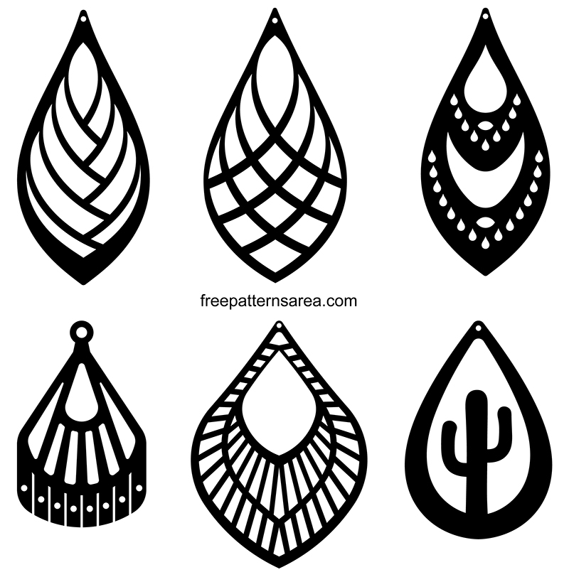 Download Earring Shapes Template Free Svg Cut Files Freepatternsarea