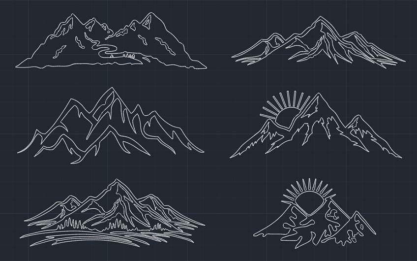 Mountains DWG CAD block file for AutoCAD