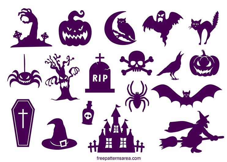 18 free scary Halloween SVG Cricut cut files for crafts, decorations and cutting projects.
