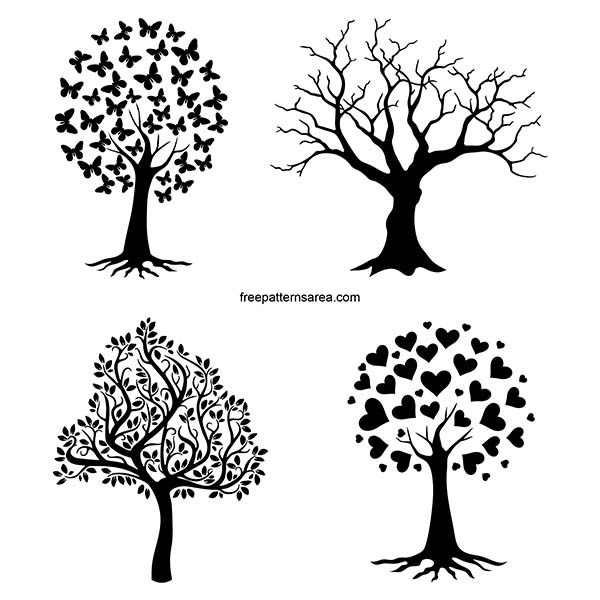 Download Free Tree Silhouette Vector Designs - FreePatternsArea