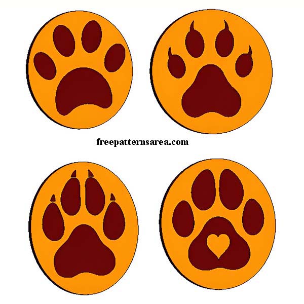 Cat and Dog Paw Laser Engraving Designs