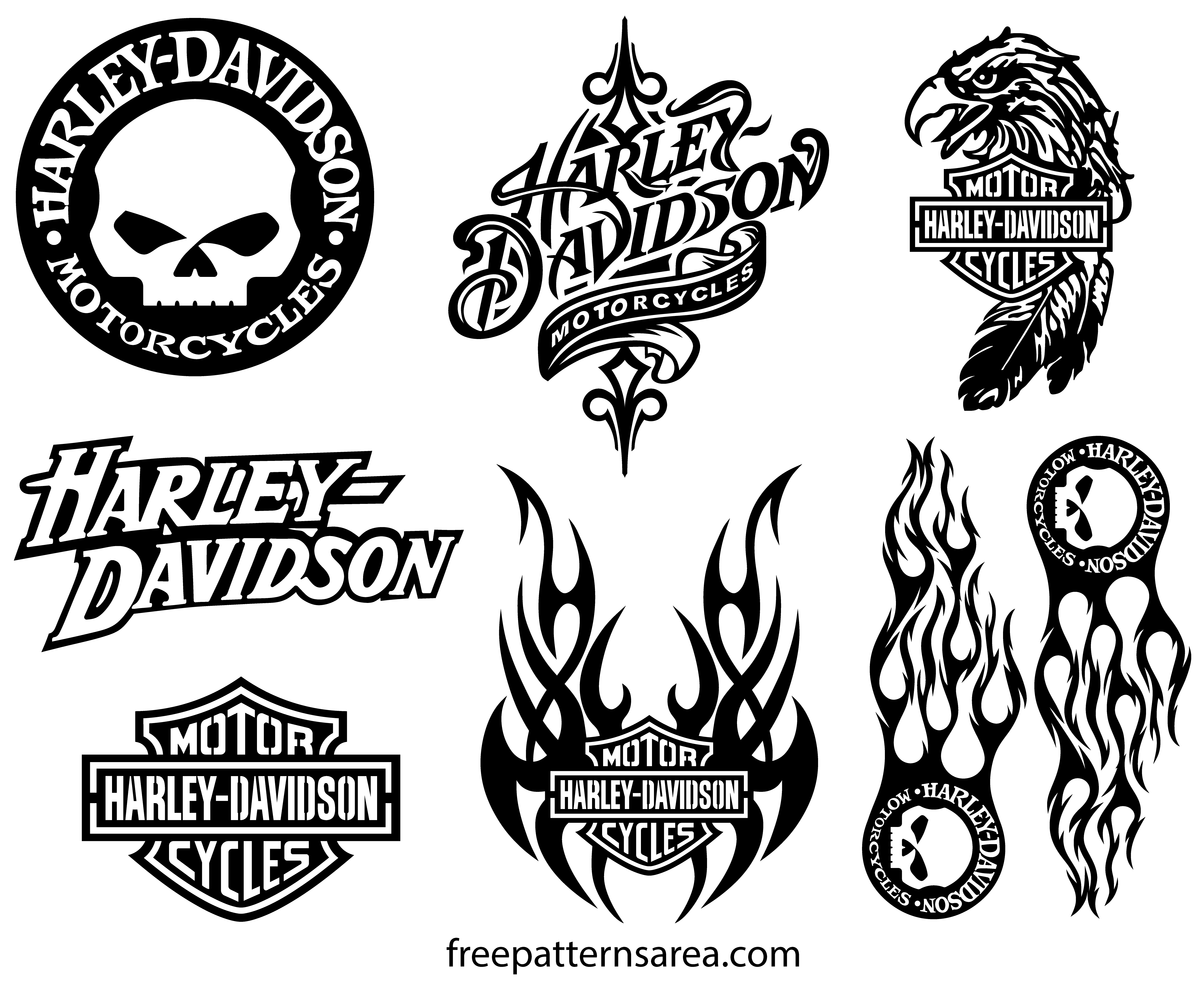 harley davidson logo outline